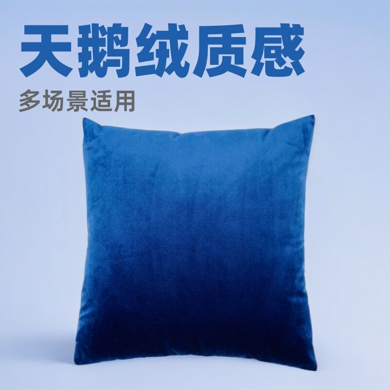 纯色荷兰绒布靠垫套天鹅绒沙发办公室午睡不含芯抱枕套榻榻米