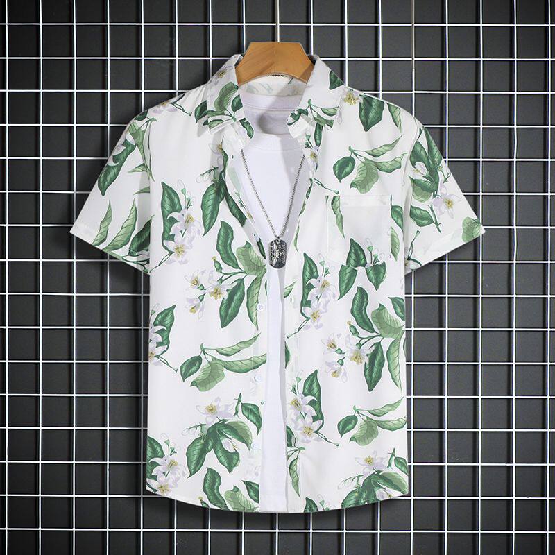 泰式花衬衫短裤套装男夏威夷沙滩短袖衬衣情侣装2025新款夏装外套
