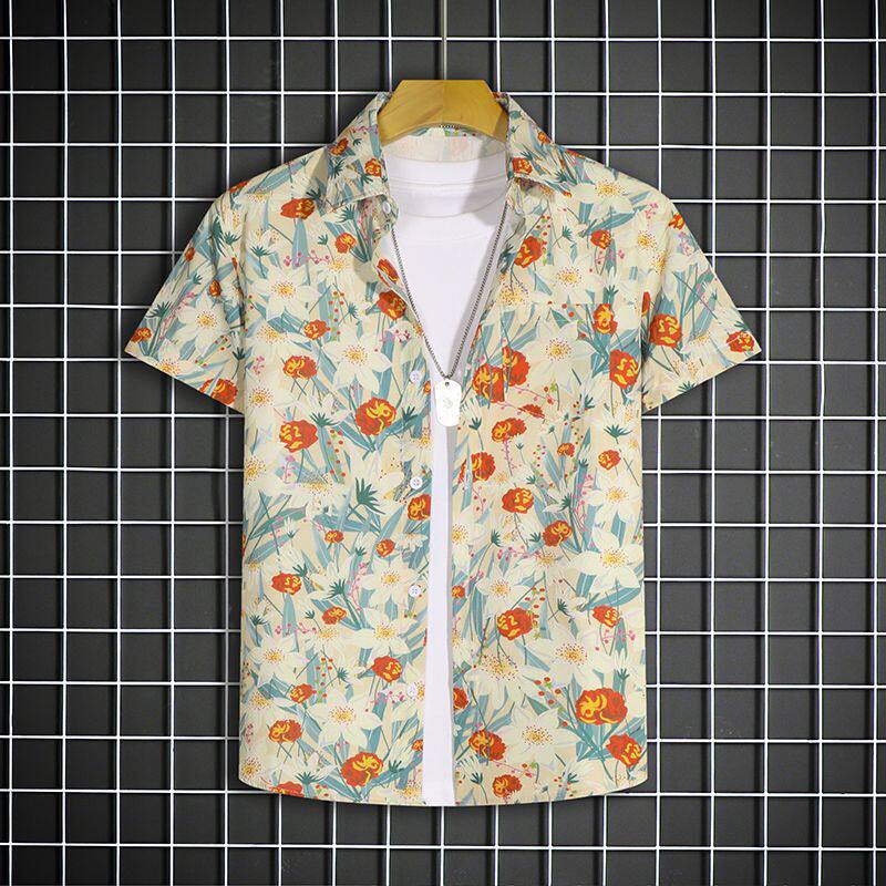 休闲运动套装男夏季新款潮流短袖男装一套搭配帅气两件套冰丝衣服