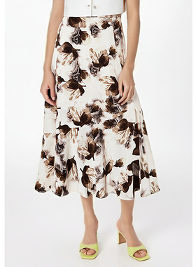 EF法式优雅时尚气质A字裙2025春季新款印花时尚半身裙女装