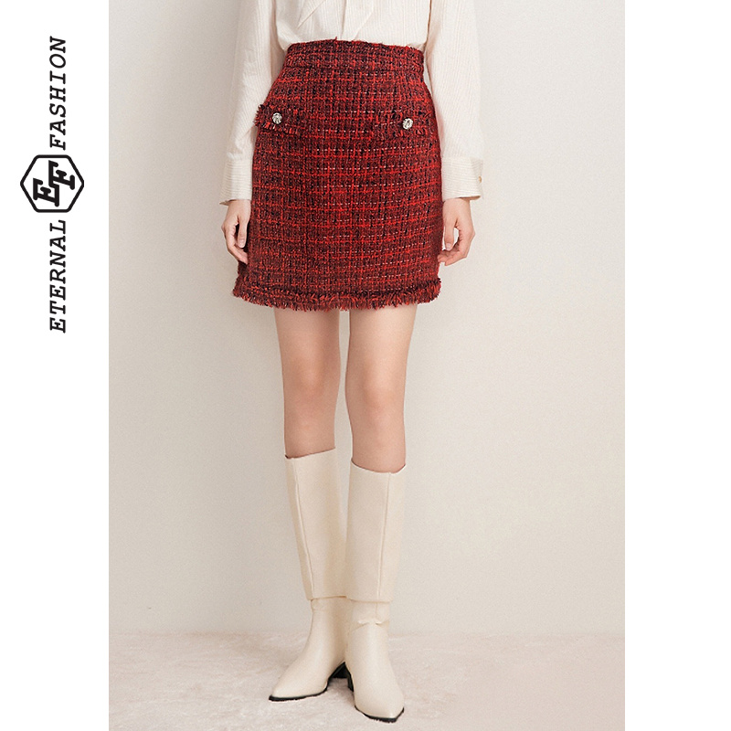 新款高腰显瘦小香风半身裙