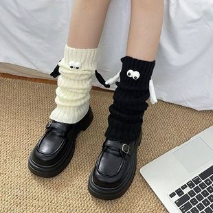 情侣保暖针织新款 辣妹腿套堆堆袜套女秋冬搞怪ins潮款 可爱小手手