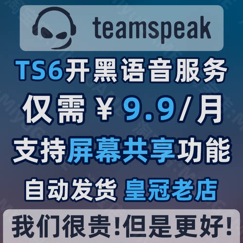 TeamSpeak屏幕分享共享服务器 TS语音服务器 TS3 TS5 TS6 支持