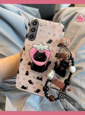 适用三星w25手机壳zflip6翻盖zflip5折叠屏4新款3黑色zfold6小猫2带支架的w24flip折叠款w23挂绳w21防摔w20套