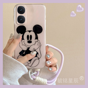 适用iqooneo10手机壳iqooneo9spro十8se可爱9pro+7竞速版6卡通5s米奇5se带挂绳的3米老鼠855硅胶vivo情侣新款