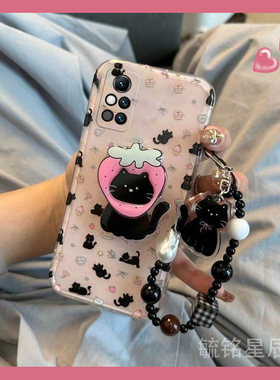 适用华为荣耀30手机壳30pro+青春版20s十v40新款v20黑色v10小猫v9带支架v8挂绳v30pro防摔20i高级感9x硅胶8x