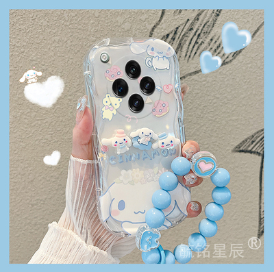 新款立体玉桂狗公仔适用oppofindx8手机壳findx7软硅胶findx6透明的x5手腕带findx8pro夏日x8ultra防摔全包x3