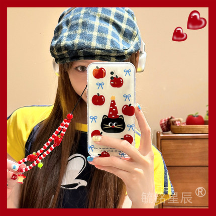 适用oppor17手机壳r15梦镜版r15x夏日r11splus新款r11t苹果r11s猫咪r9蝴蝶结r9splus带挂绳的小众高级感情侣