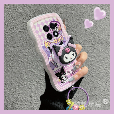 适用一加ace5手机壳ace5pro新款ace3紫色3v库洛米2v波浪边2pro透明竞速版带支架13硅胶13t可爱12小众吊坠挂件