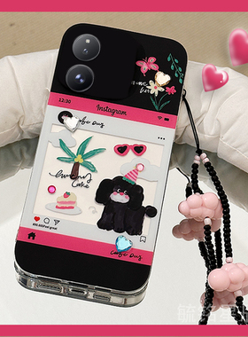 适用小米mixflip2翻盖手机壳mixflip折叠屏mixfold4新款mixfold折叠款mixfold2涂鸦mixfold3黑色小狗可爱挂绳