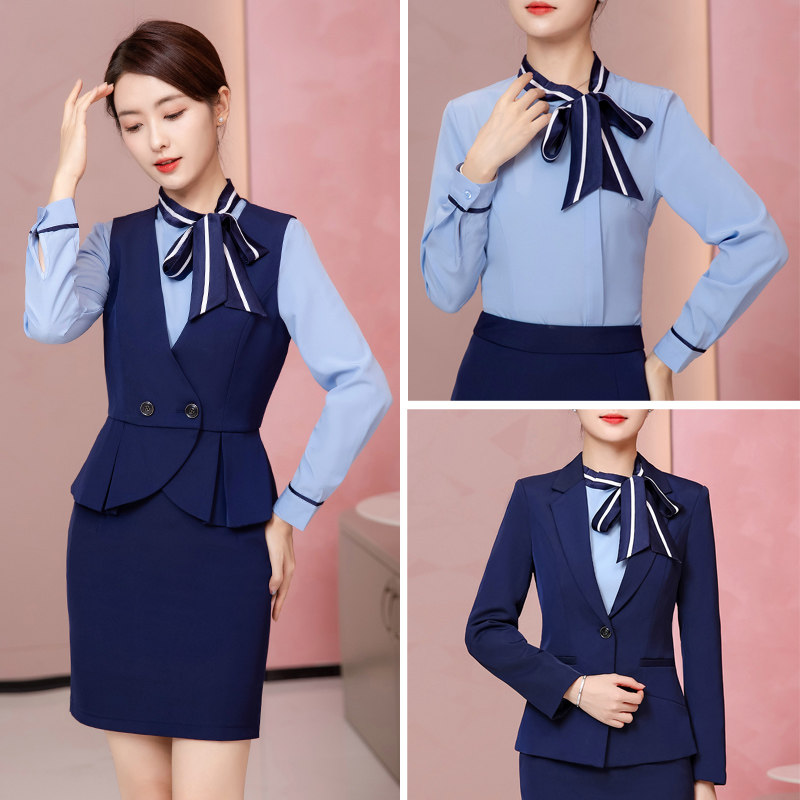 酒店服务员前台职业套装女马甲空姐制服餐厅接待客服美容院工作服