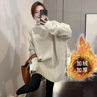 圆领慵懒风宽松纯色毛衣显瘦遮肉