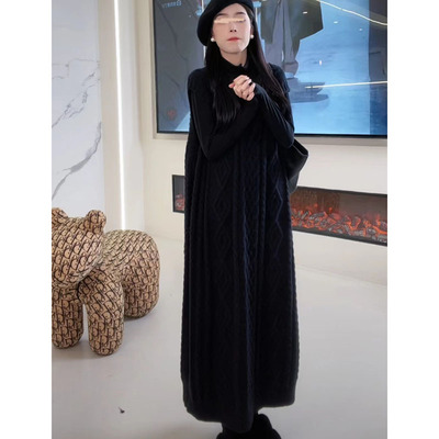 慵懒风直筒纯色麻花螺纹显瘦