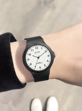 ERTR考试手表小学生初中高中静音指针考试用公考国考黑色中考高考