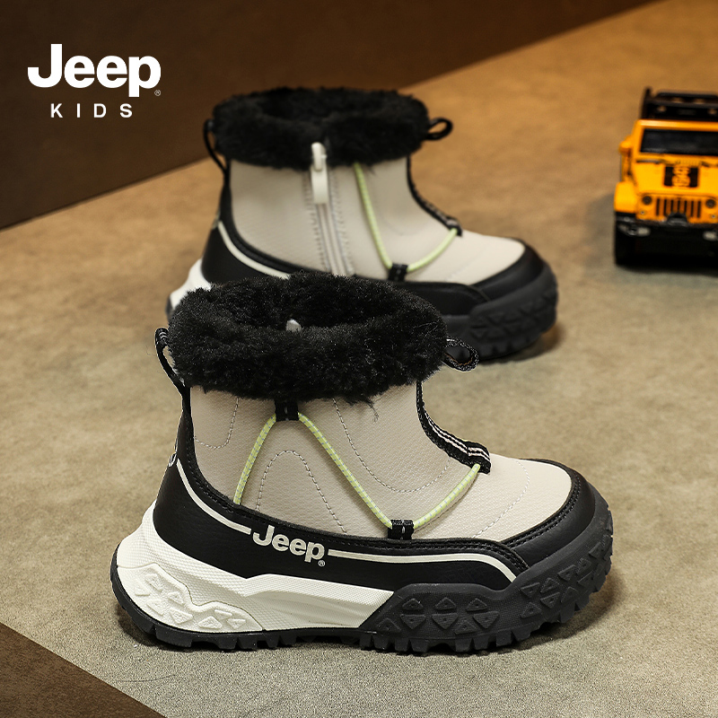 jeep男童雪地靴冬季大棉鞋新款