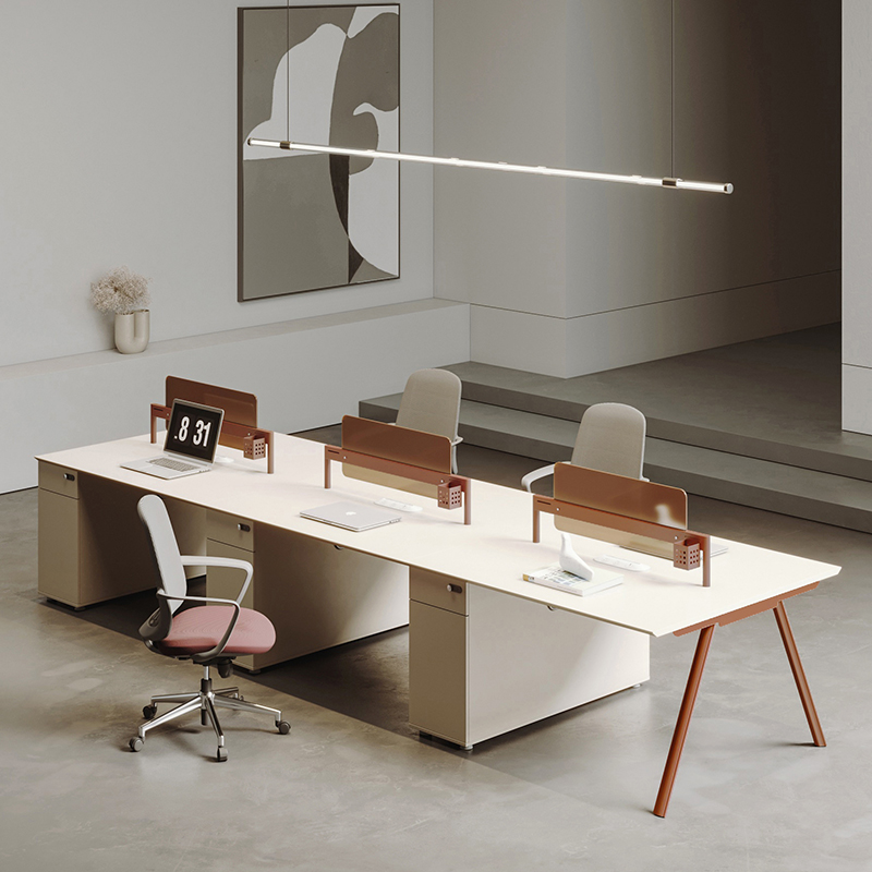 【一体化免接线系统】1.2米2人位 简邦现代简约直插线盒职员桌