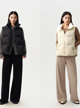 90白鹅绒立领羽绒马甲 1000MM清洁度 三防面料 百搭叠穿男女款