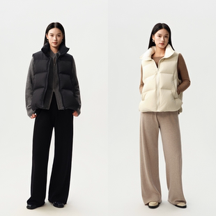 百搭叠穿男女款 三防面料 1000MM清洁度 90白鹅绒立领羽绒马甲