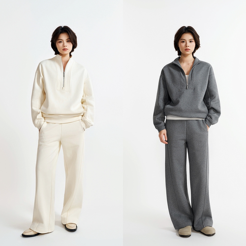 500g半拉链立领卫衣男女