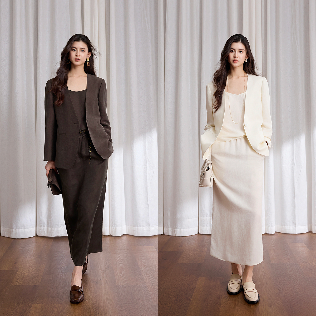 无领西装/吊带/半裙利落裁剪