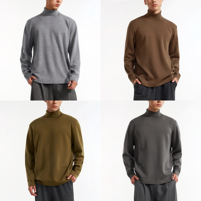 丝光羊毛混纺男款可机洗保暖毛衣