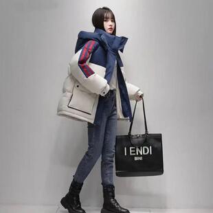 爆款潮流冬季新款棉服女中长宽松加厚棉袄港风学生面包服棉衣外套