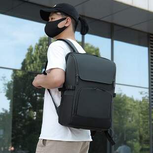 轻奢立体有型感双肩背包精品首发磁吸翻盖男士商务双肩包