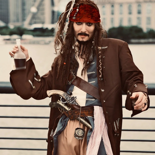 万圣节服装cos杰克船长服成人海盗服装加勒比海盗服装游乐场穿搭