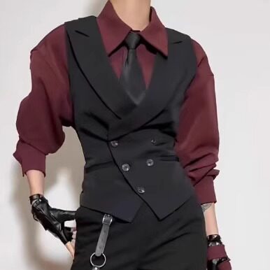 戗驳领西装衬衫马甲男模男英伦风伴郎高级结婚直播酒店收腰禁欲,男装,常规马甲,淘宝优惠券,粉丝福利购,淘宝优惠卷