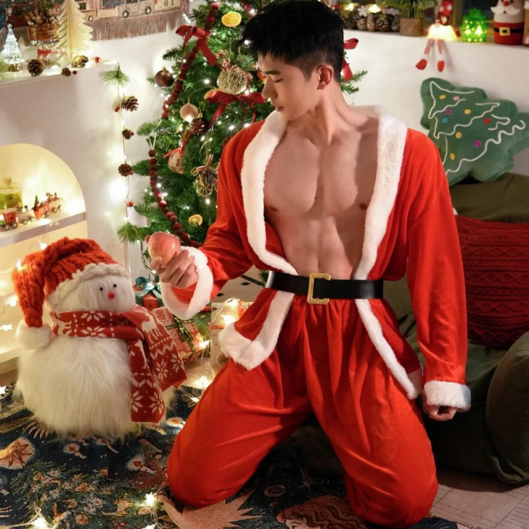 圣诞老人服装男成人cos圣诞节衣服主播表演装扮酒吧性感演出服