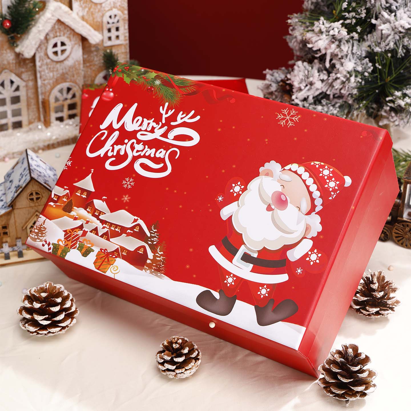 圣诞节礼物盒新款圣诞礼盒空盒子高级平安夜苹果盒圣诞礼品包装盒