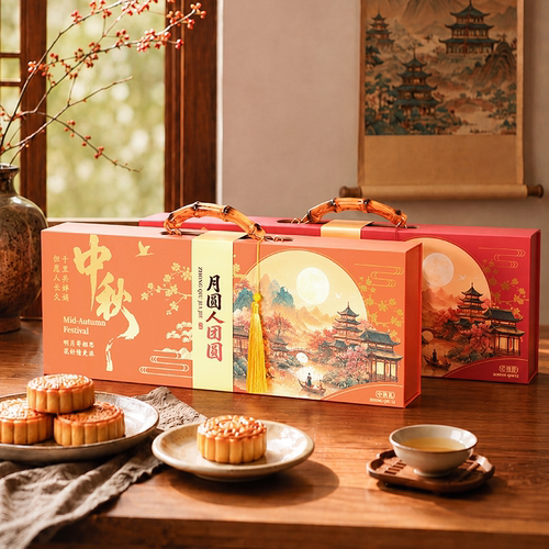 月饼盒2026新款中秋节礼品包装盒蛋黄酥高级中秋节月饼礼盒空盒子