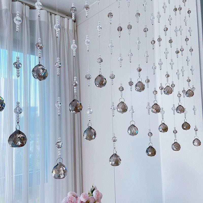 新款水晶珠帘轻奢客厅餐厅玄关阳台隔断帘卧室门帘子鞋柜屏风吊饰,居家布艺,珠帘/挂帘,淘宝优惠券,粉丝福利购,淘宝优惠卷