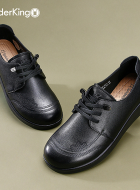 蜘蛛王女鞋2025秋季新款真皮软底舒适小皮鞋中老年平底妈妈鞋