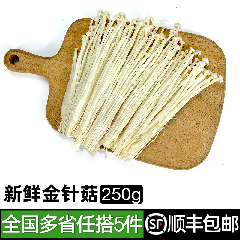 新鲜金针菇250g 时鲜菌类 凉拌烧烤蔬菜火锅素菜配菜麻辣烫食材