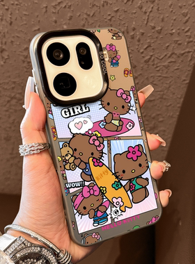 适用于oppofindx9pro手机壳新款oppofindx9夏日冲浪kt猫x9男女款x9pro高级感渐变磨砂创意oppo全包防摔保护套