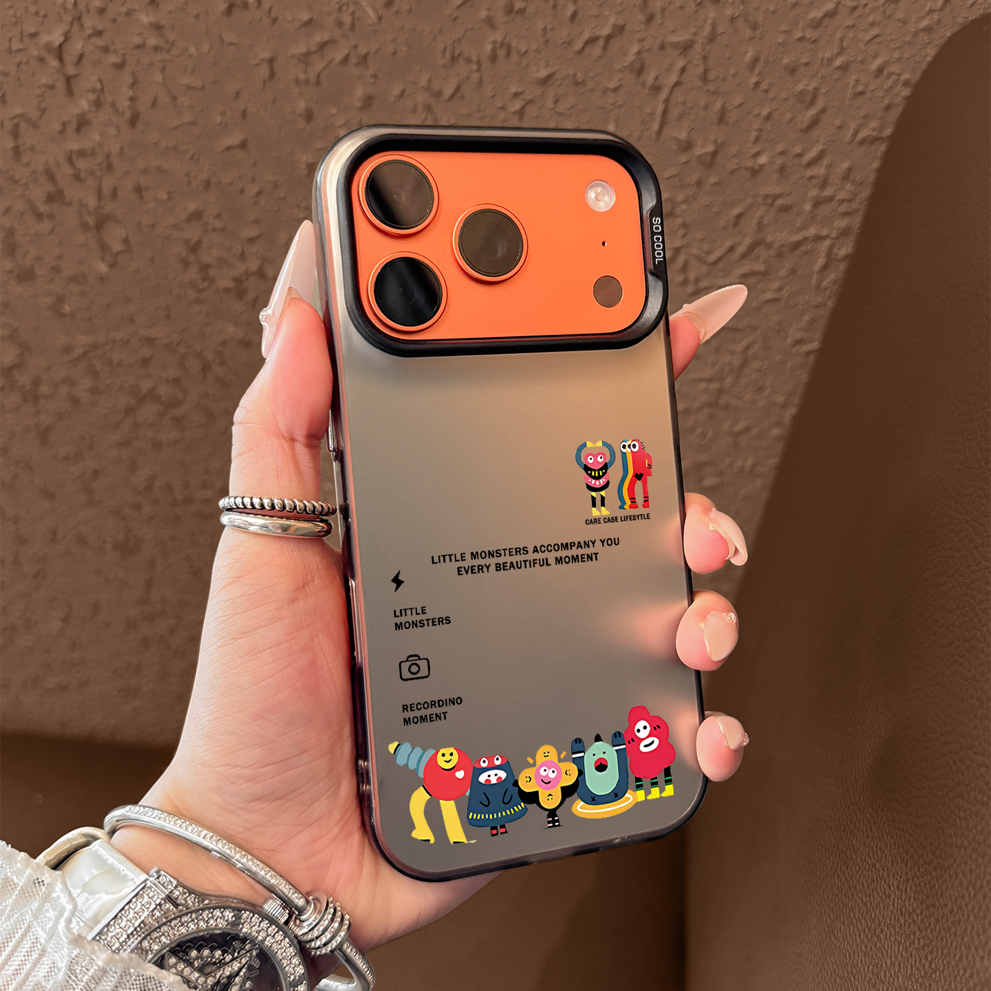 适用于苹果手机壳可爱小怪兽合影