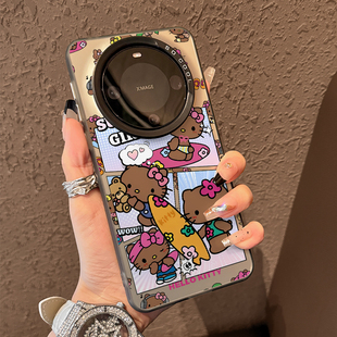 适用华为mate60pro新款 手机壳mate70pro夏日hellokitty渐变磨砂mate70保护套m60高级感mate40防摔全包m50女款