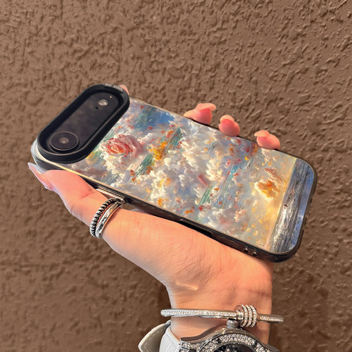 适用苹果17air海上生花手机壳