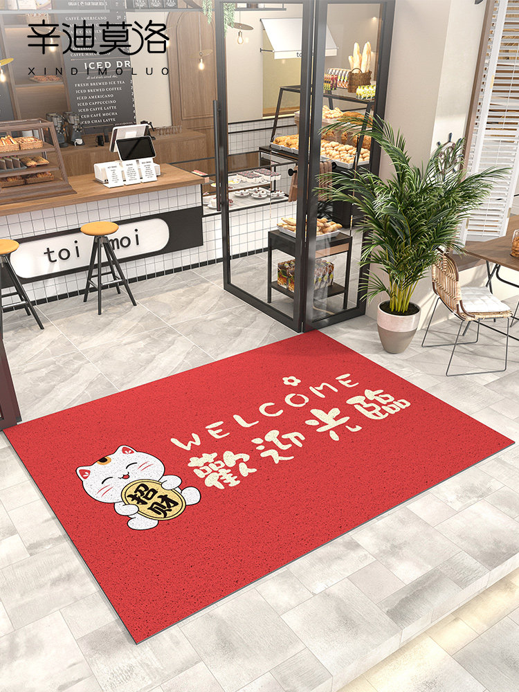 采购产品地板垫,入口门垫,定制商店地毯线圈,商业红欢迎门垫