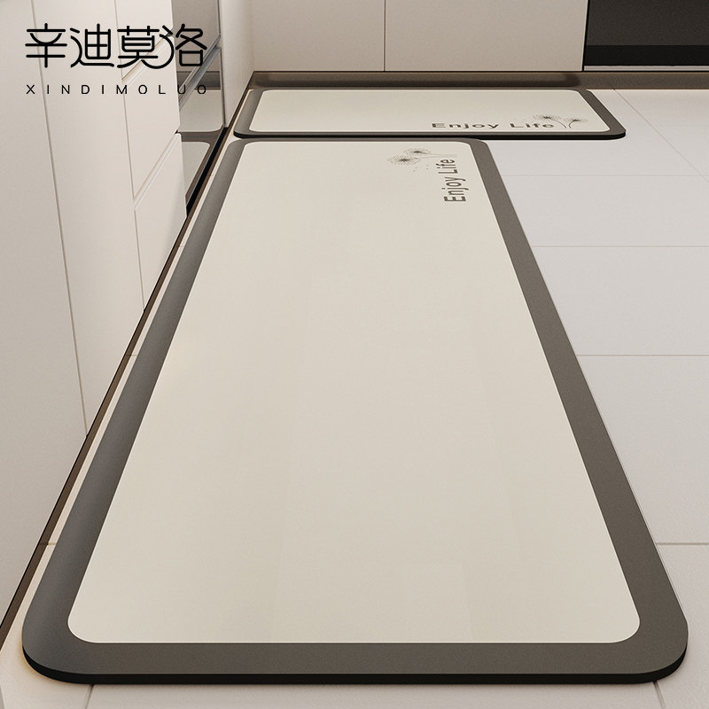 厨房地垫2024新款家用硅藻泥吸水吸油脚垫耐脏防滑防油专用地毯