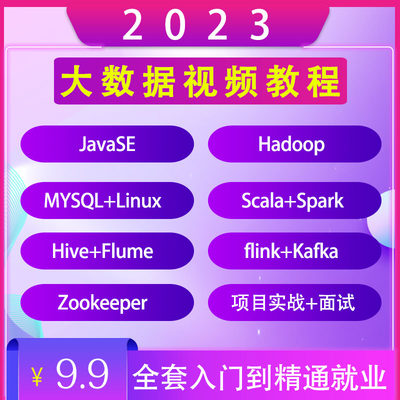 大数据影片教程2023全套尚硅谷零基础入门自学Spark Hadoop flink