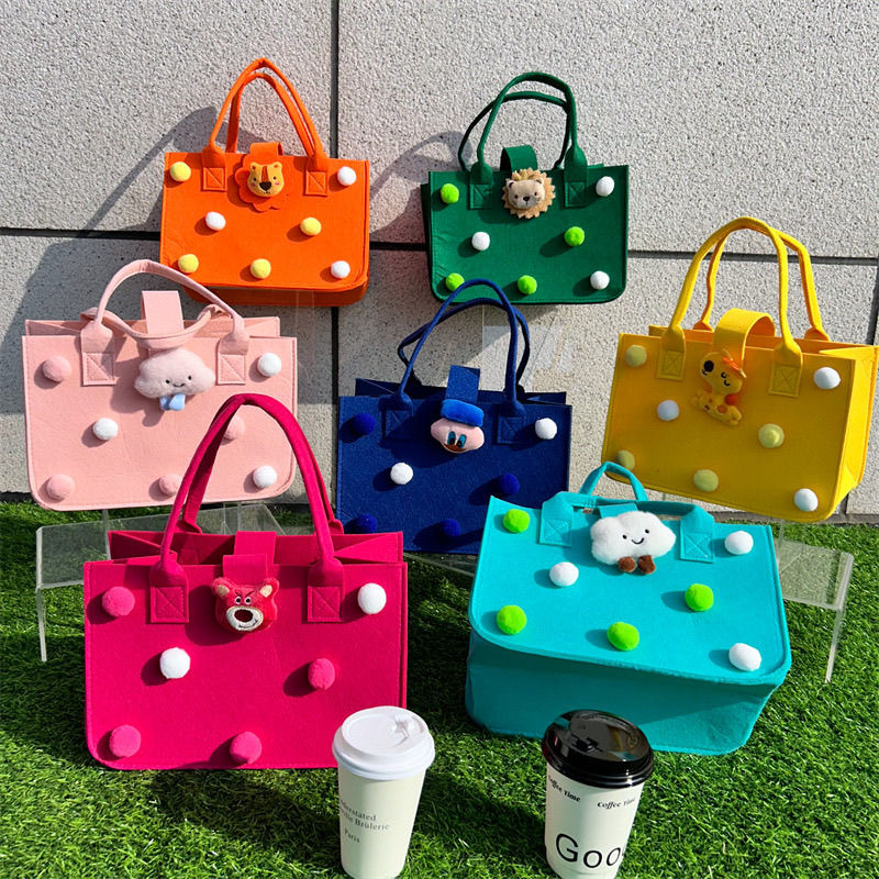 新款毛毡包卡通手提妈咪包加厚可爱宝宝伴手礼百日宴时尚礼品小拎