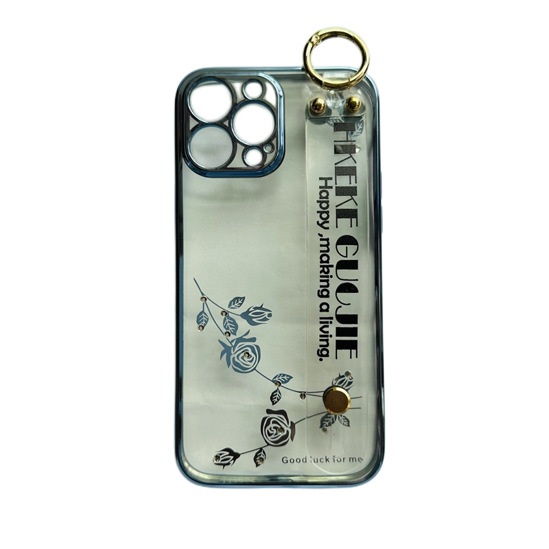 悦皇透明玫瑰花水钻适用于苹果16promax手机壳手腕带iPhone15Pro斜挎绳14软13包镜头防摔11高级XS/1