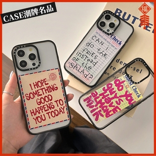 15Pro创意Plus透明11情侣女 CASE记事便签适用iPhone15Promax苹果14Pro手机壳12潮牌13Pro防摔套14Promax个性