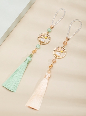 手工发夹压襟禁步材料包头饰中秋桂花月亮兔子流苏