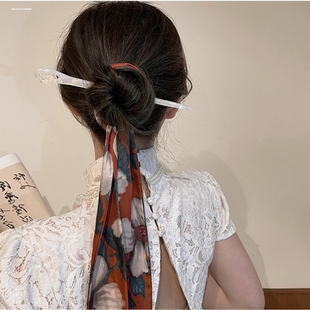 汉服发簪女古风简约日常盘发簪子发饰仿玉簪醋酸古装复古素雅头饰