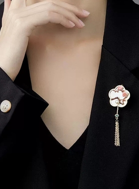 新款高端国潮母贝贝壳扇