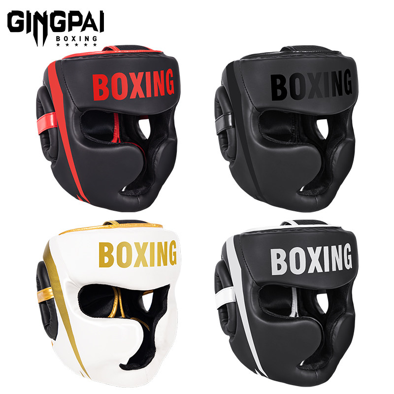 面罩拳击头盔儿童散打搏击泰拳护头套训练跆拳道护具男女加厚护头