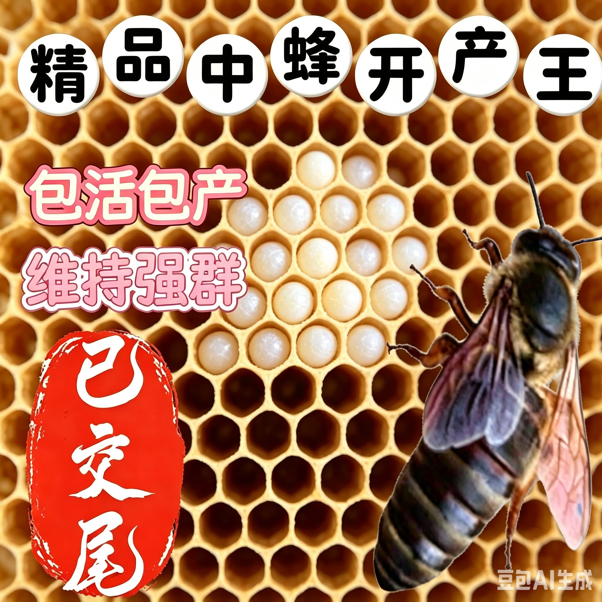 中蜂蜂王蜂群蜂王交尾阿坝高产种王伏牛产王土蜂广东产卵王产满脾